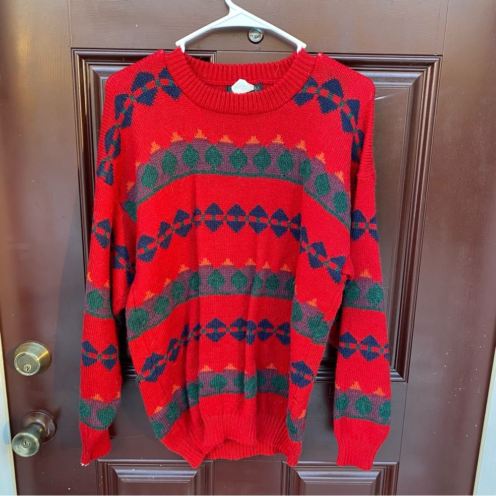 NWOT M red alpaca wool sweater Arte Inka Alpaca red